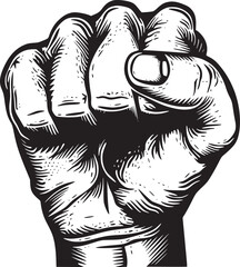wrist fist pump, hands clenched power strength icon logo vector. Fight for rights, protest
