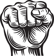 wrist fist pump, hands clenched power strength icon logo vector. Fight for rights, protest