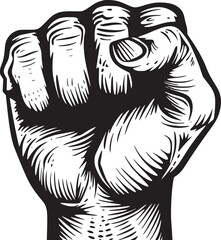wrist fist pump, hands clenched power strength icon logo vector. Fight for rights, protest