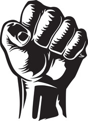 wrist fist pump, hands clenched power strength icon logo vector. Fight for rights, protest