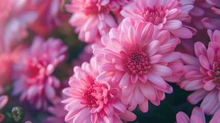Close up of a bunch of pink flowers, perfect for nature concepts