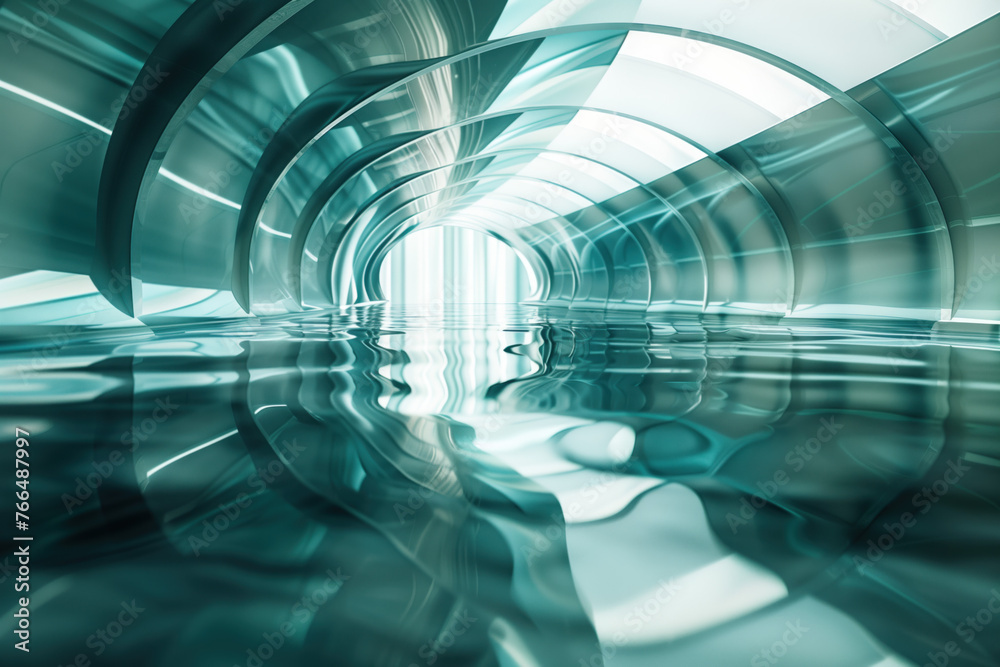 Poster abstract background with reflections and caustics. hi-tech. futuristic background image. created wit