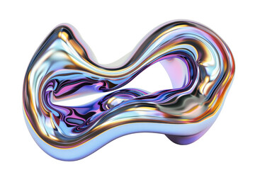 A piece of abstract art with a purple and blue swirl,isolated on white background or transparent background. png cut out or die-cut