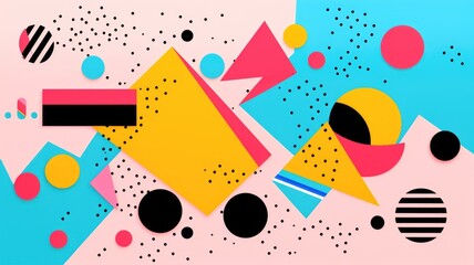 The picture of the colourful abstract shape wallpaper that has been mix with the primary colours and has become the colourful abstract various shapes that fill in every part of the wallpaper. AIGX01. - obrazy, fototapety, plakaty