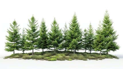 A group of trees standing in the grass. Suitable for nature and outdoor themes