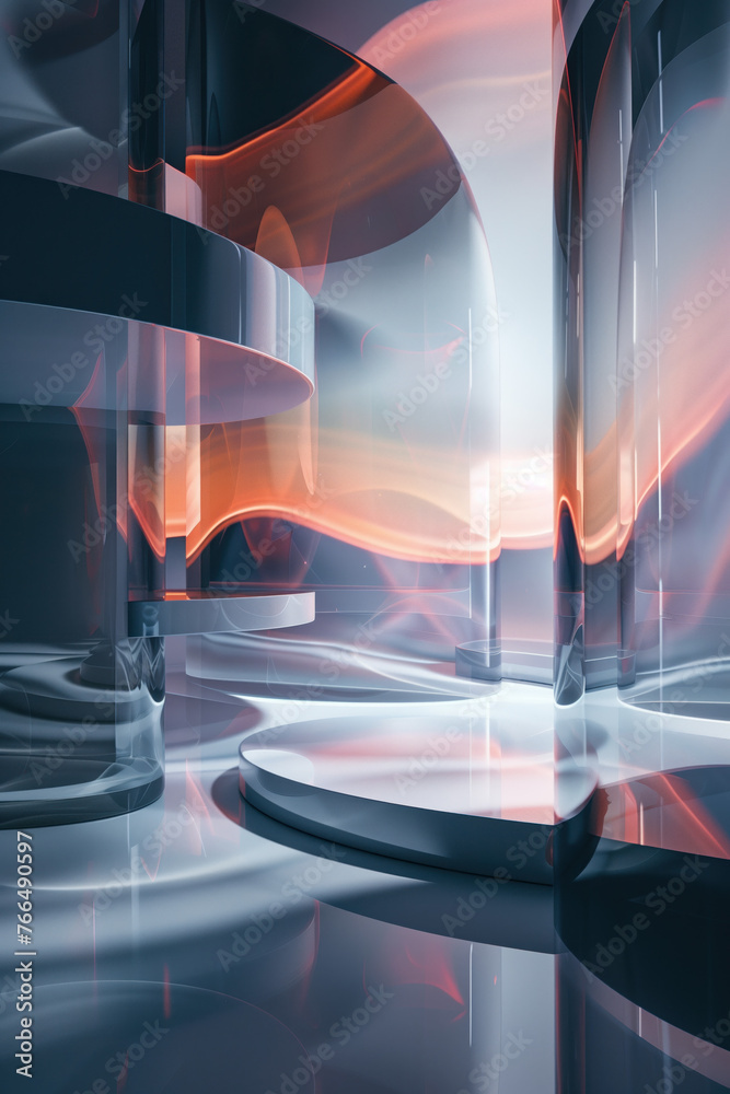 Poster abstract background with reflections and caustics. hi-tech. futuristic background image. created wit