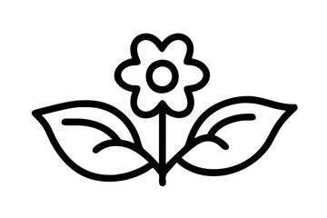 Obraz premium black outline flower tattoo.