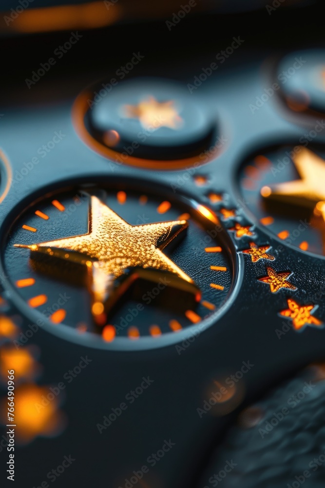 Aufkleber A close up image of a clock with stars, suitable for various design projects