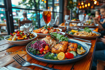 Dinner plate in a restaurant