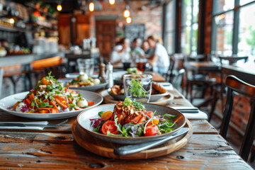 salad in a restaurant