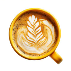 Latte art on a cup of coffee