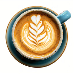 Latte art on a cup of coffee