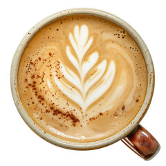 Latte art on a cup of coffee