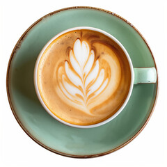 Latte art on a cup of coffee