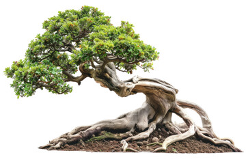 A large tree with a trunk that is twisted and has many branches,isolated on white background or transparent background. png cut out or die-cut