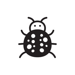 Ladybug icon. Bug flat sign design. Ladybug symbol pictogram. Pest insect UX UI icon. Parasite icon