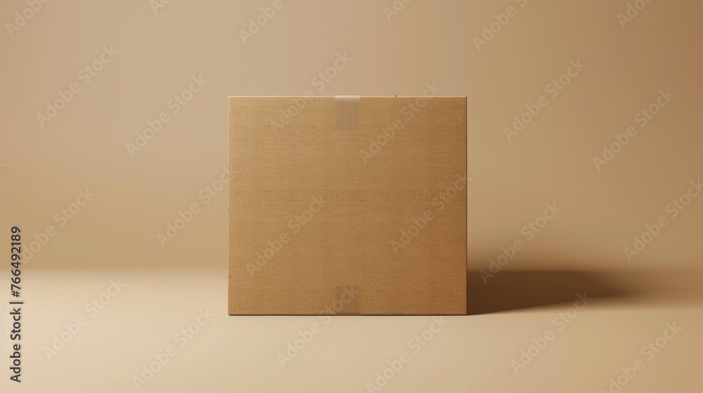 Poster A cardboard box sitting on top of a table. Suitable for various concepts