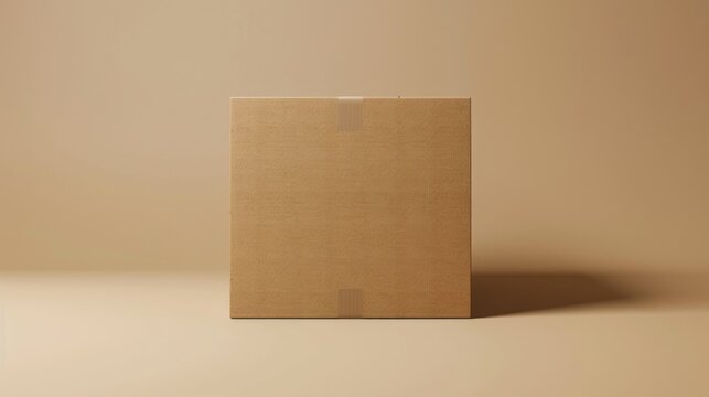 A cardboard box sitting on top of a table. Suitable for various concepts