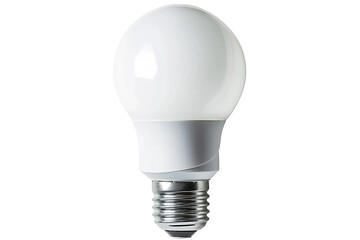 A smart LED light bulb with a blank surface isolated on white background, copy space beside it.