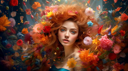 Obraz na płótnie Canvas portrait of a woman fashion beauty glamour girl wallpaper for desktop art