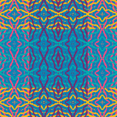 Blue and white watercolor ornament painted with watercolor on paper.