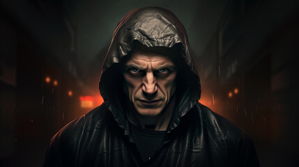 portrait of a person in a dark suit face serious handsome