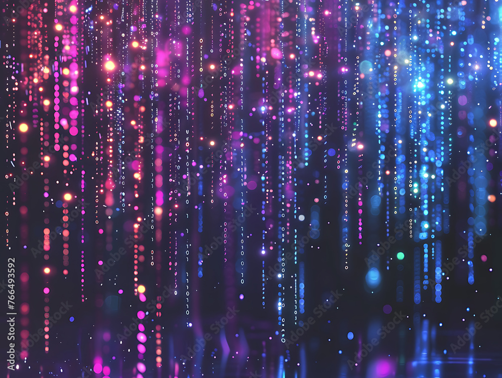  digital rain binary code abstract background falling down cyber security technology.