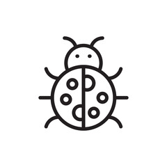 Ladybug icon. Bug flat sign design. Ladybug symbol pictogram. Pest insect UX UI icon. Parasite icon