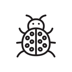 Ladybug icon. Bug flat sign design. Ladybug symbol pictogram. Pest insect UX UI icon. Parasite icon
