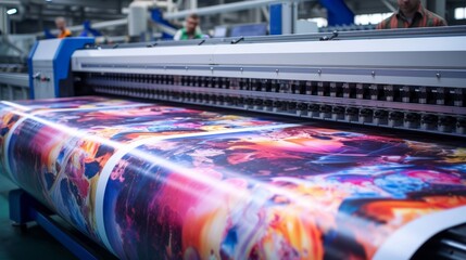 Large format digital printing of advertising materials on a wide format printer - obrazy, fototapety, plakaty