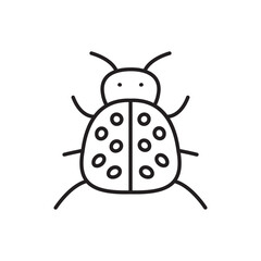 Obraz premium Ladybug icon. Bug flat sign design. Ladybug symbol pictogram. Pest insect UX UI icon. Parasite icon