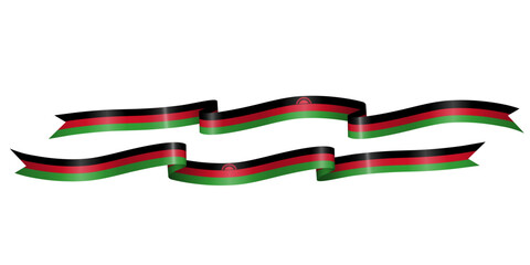 set of flag ribbon with colors of Malawi for independence day celebration decoration