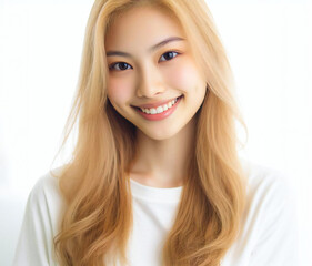 Fototapeta premium 白いTシャツの美少女 