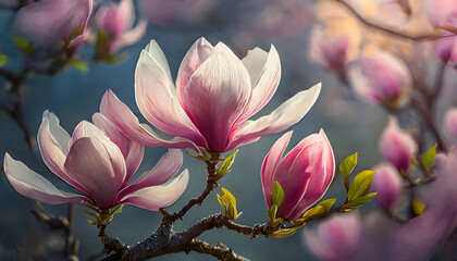 Magnolia Blossoms at Dawn
