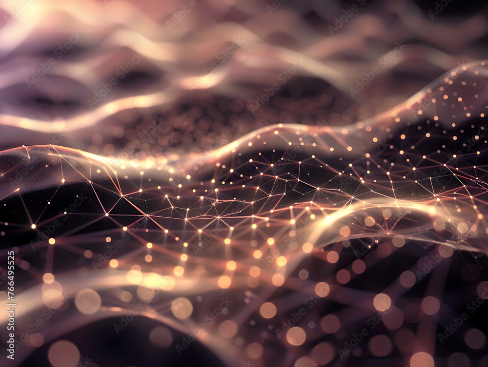 Poster interconnected matrix of abstract background with interconnected nodes