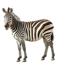Fototapeta na wymiar Side profile of a zebra standing, cut out transparent