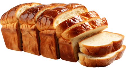 Sliced bread on a transparent png