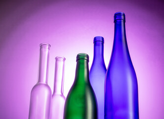 Elegant glassware displayed on mesmerizing glowing gradient background