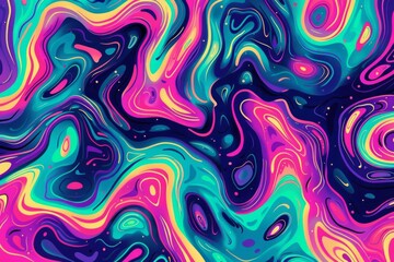 Fototapeta na wymiar abstract neon psychedelic background with swirling liquid waves. 