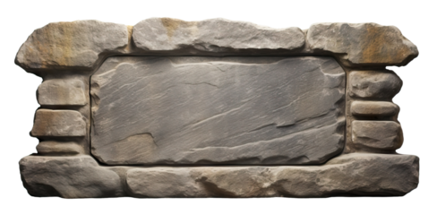 Old stone sign plate, cut out