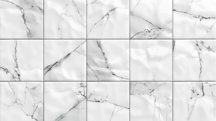 A white marble tile wall with various patterns. Great for interior design projects