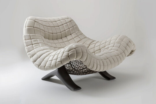 Beautiful modern chair with an unusual weave on a white background. Insulatedisolated on solid white background.