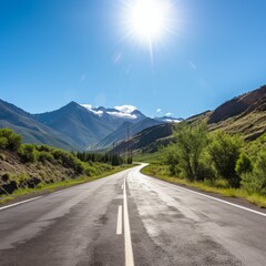 Naklejka premium Road through the mountains