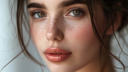 Young beautiful girl with perfect skin for your advertising. Close-up portrait.