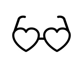 Hearts glasses, heart shape glasses, heart shape retro sunglasses isolated icon - 766498542