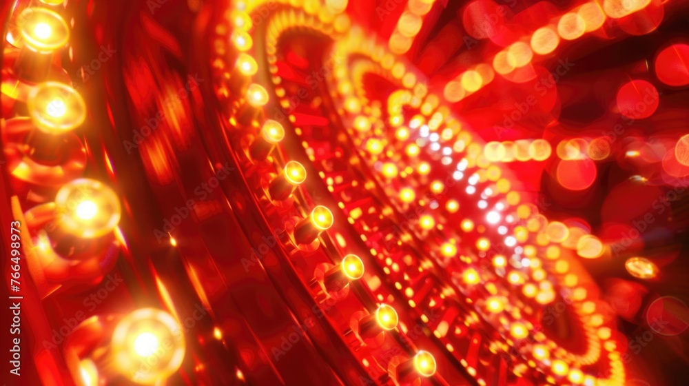 Aufkleber close up of a red and yellow light, suitable for various design projects