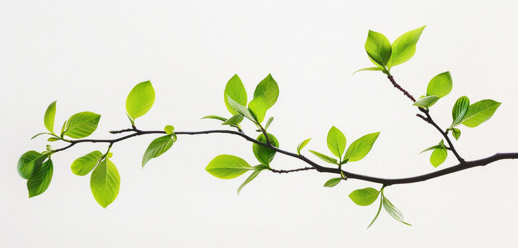 Branch pictogram with leaves with white background