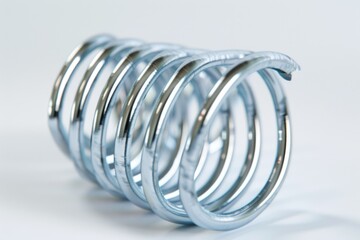 Metal springs on a white background, versatile for various projects - obrazy, fototapety, plakaty