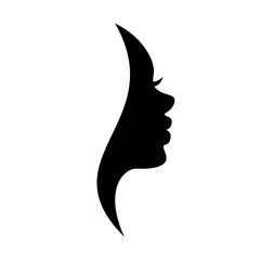 Beautiful silhouette girl, salon logo, woman face silhouette, face icon - 766500171