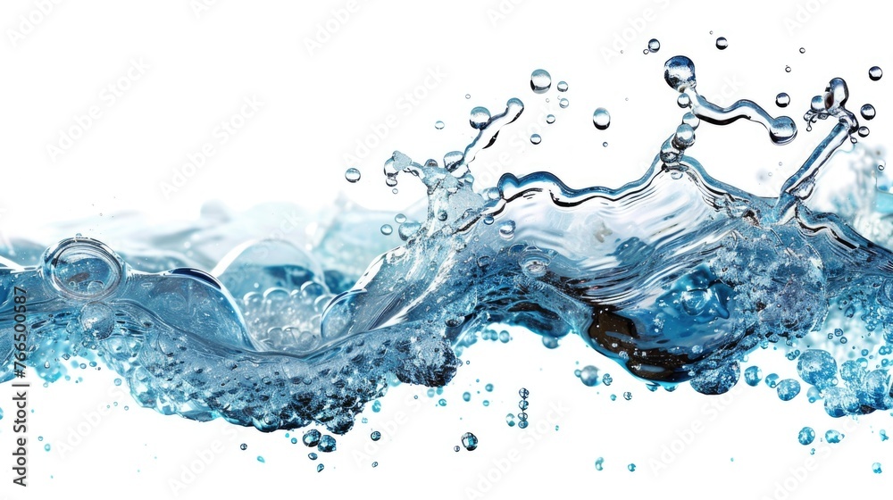 Poster water splashing on a clean white background, suitable for various design projects